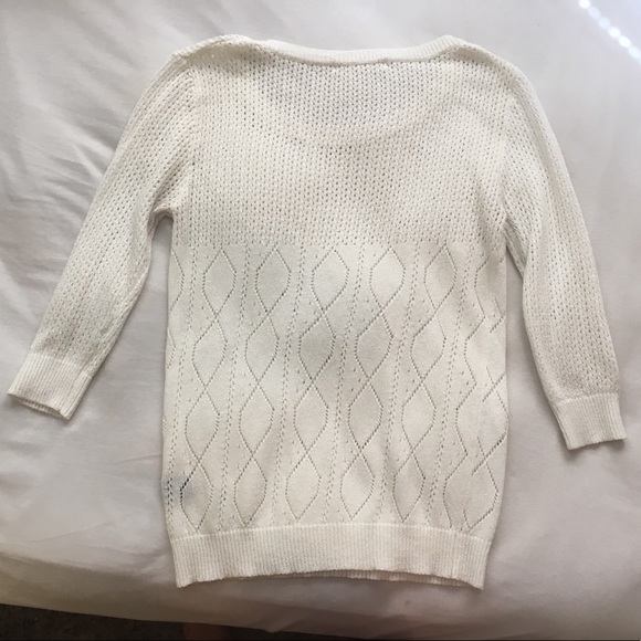 Crocheted Off- White Sweater - Picture 6 of 6